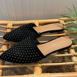 Madden Girl Black Studded Flats